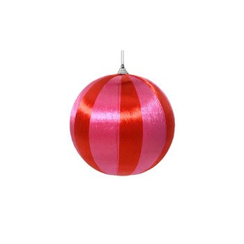 Red Pink Shiny Thread Ball Ornament