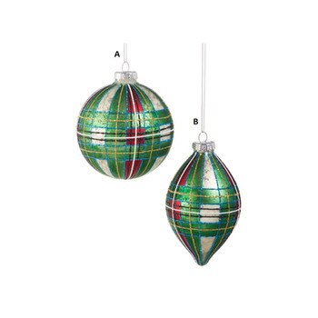 Green Tartan Plaid Ornament