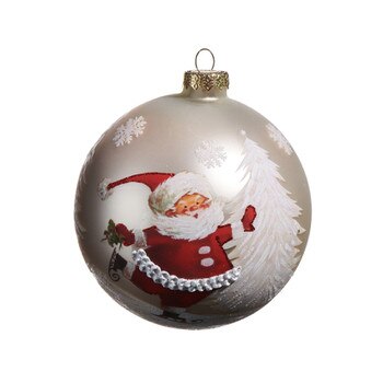 Skating Santa Ball Ornament