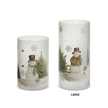 8In Woodland Snowman Candle Holder