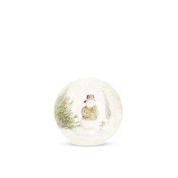 6In Woodland Snowman Lighted Sphere