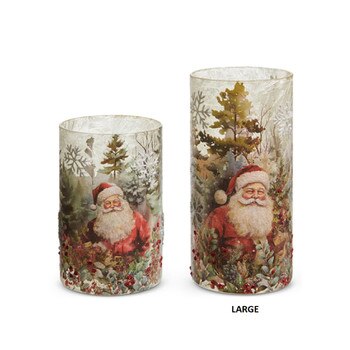 8In Forest Santa Candle Holder