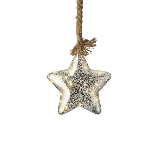 Mercury Glass Micro Jute Star