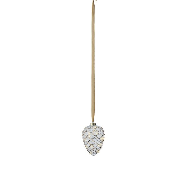 8in Clear Warm Micro LED Pinecone