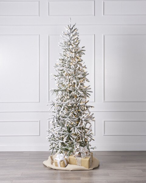 7.5Ft Snow Twig Slim Tree With Led Lights