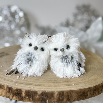 Silver/White Owl Ornament-1