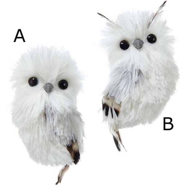 Silver/White Owl Ornament-2