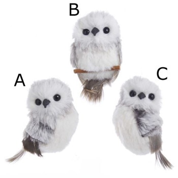 Grey & White Owl Ornament