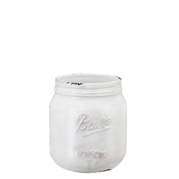 Large Antique White Mason Jar