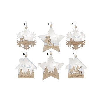 Wood Christmas Scene Ornament