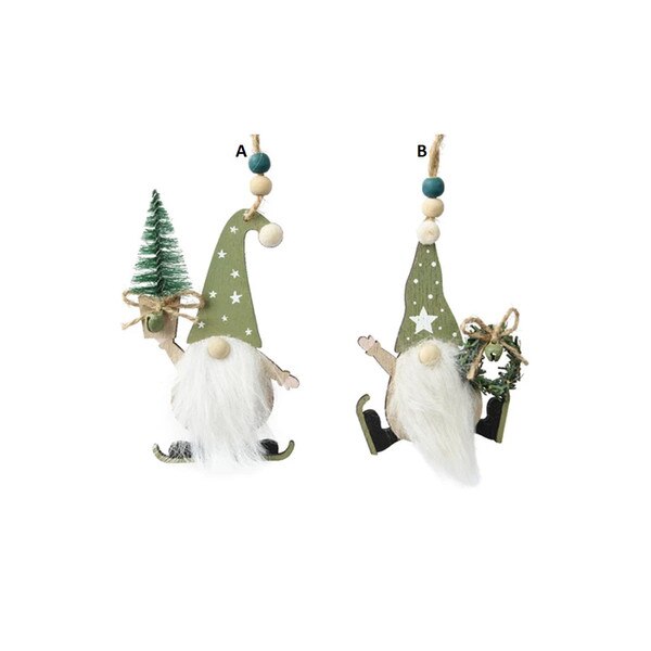 Green White Gnome Ornament