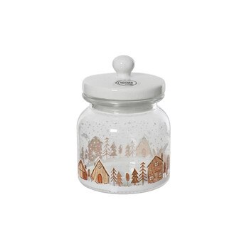 Winter Cabin Glass Storage Jar