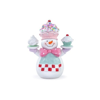 Snowman Holding Cup Cake