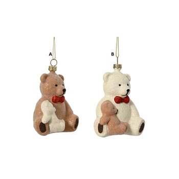 Bear Holding Teddy Bear Ornament