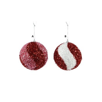 Red White Red Pink Ball Ornament