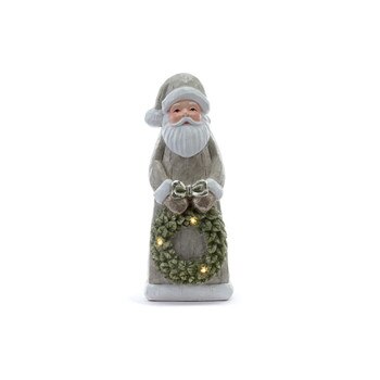 LED Santa Holding Wreath