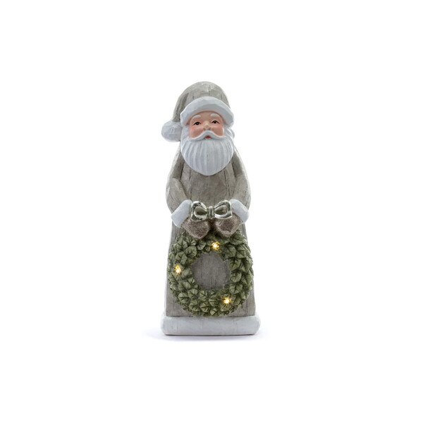 LED Santa Holding Wreath