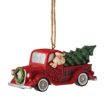 Highland Glen Santa Truck Ornament1