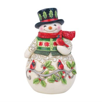 Snowman With Cardinal Scene-1