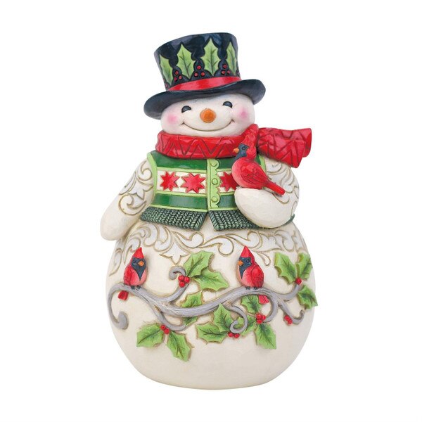 Snowman With Cardinal Scene-1