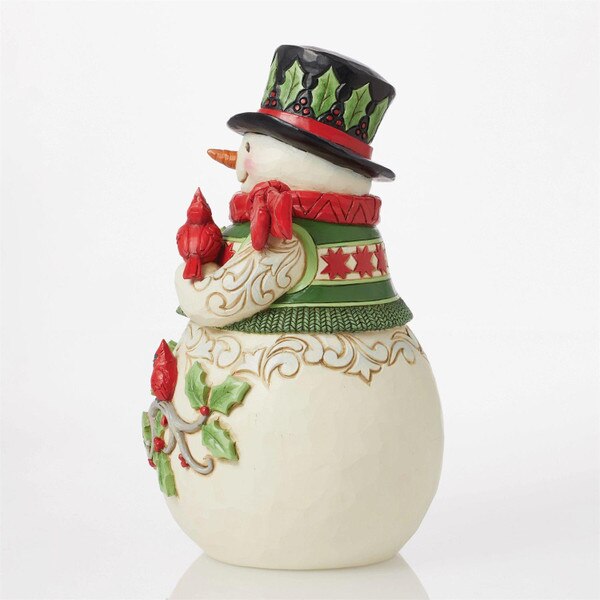 Snowman With Cardinal Scene-3