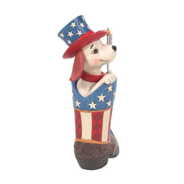 Patriotic Boot Dog Holding Flag-2