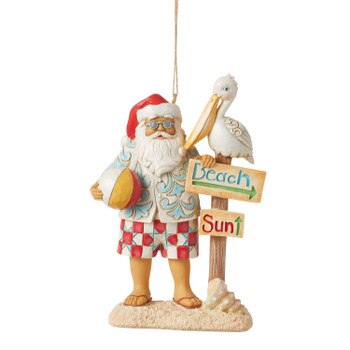 Santa With Signs Pelican Ornament-1