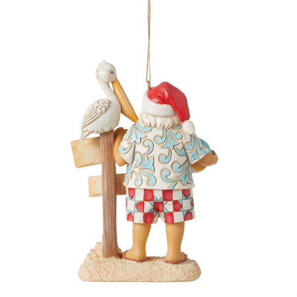 Santa With Signs Pelican Ornament-3