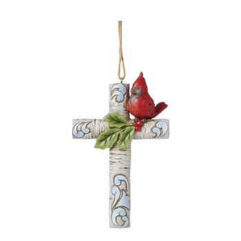 Cardinal With Cross Ornament