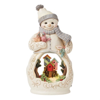 Led Snowman Woodland Scene
