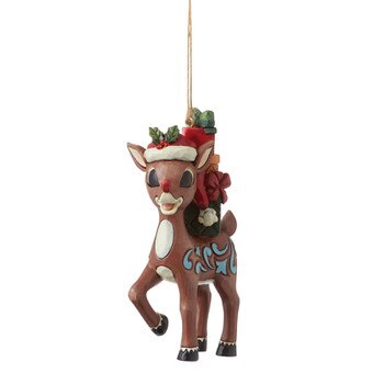 Rudolph With Stacked Presents Ornam