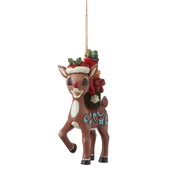 Rudolph With Stacked Presents Ornam