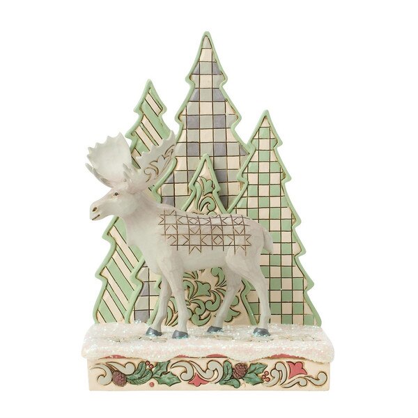 Woodland Moose With Layered Tree