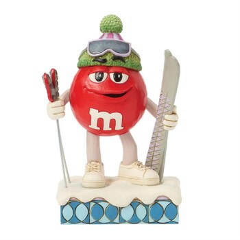 Red M&M With Skis