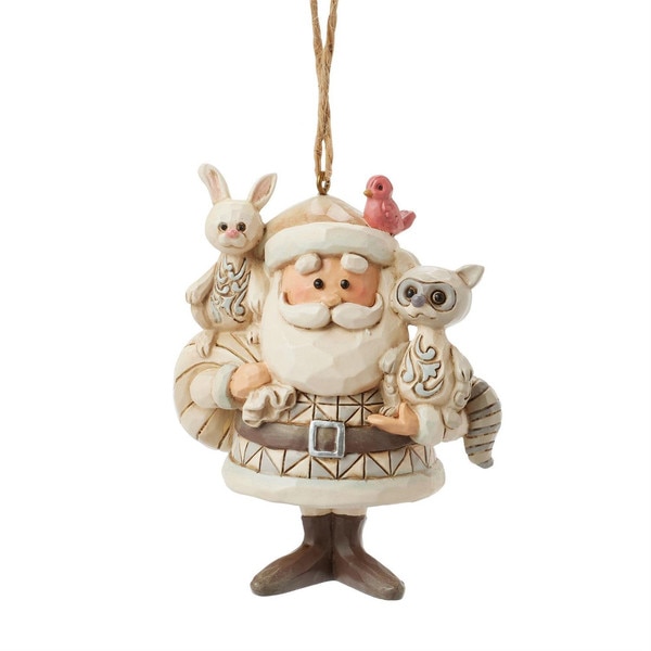 Woodland Santa And Animals Ornament