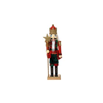 15In Red Gold Nutcracker With Staff