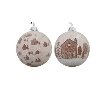 Winter Cabin Ball Ornament