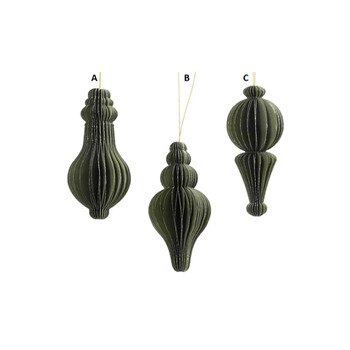 4.7In Green Paper Ornament