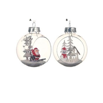 Santa Snowman Globe Ornament
