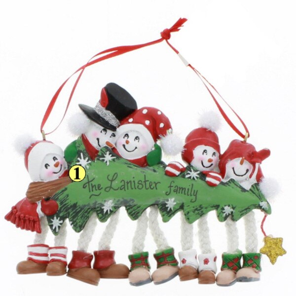 Snowman with Tree Family of 5