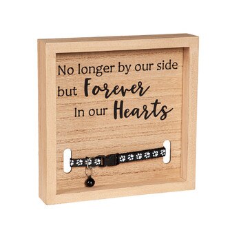 Wood Pet Memorial Sign With Collar