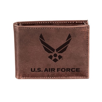 Us Air Force Brown Bi Fold Leather
