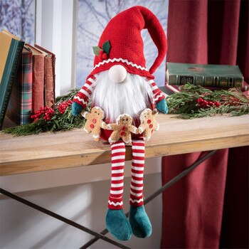 13in Gingerbread Gnome Sitter-1