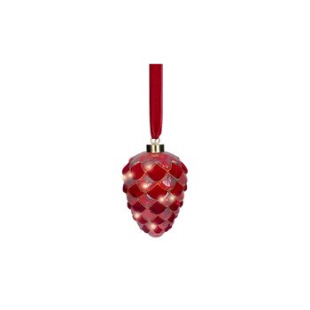 8In Warm White Led Red Pinecone