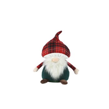 13.4In Red Plaid Hat Gnome