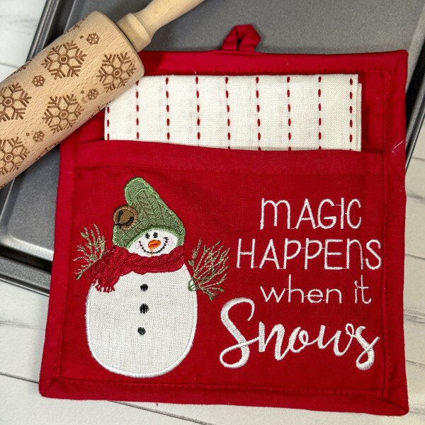 Farmhouse Snowman Pot Holder Set-1