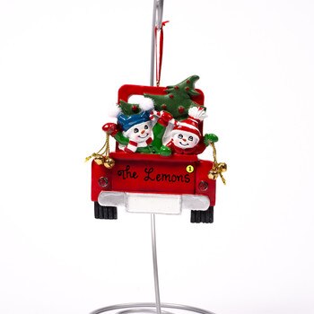 Red Truck Family Of Two Ornament-3