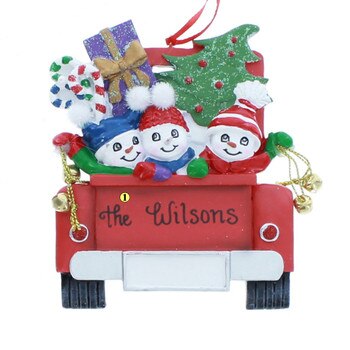 Red Truck Family Of 3 Ornament-3
