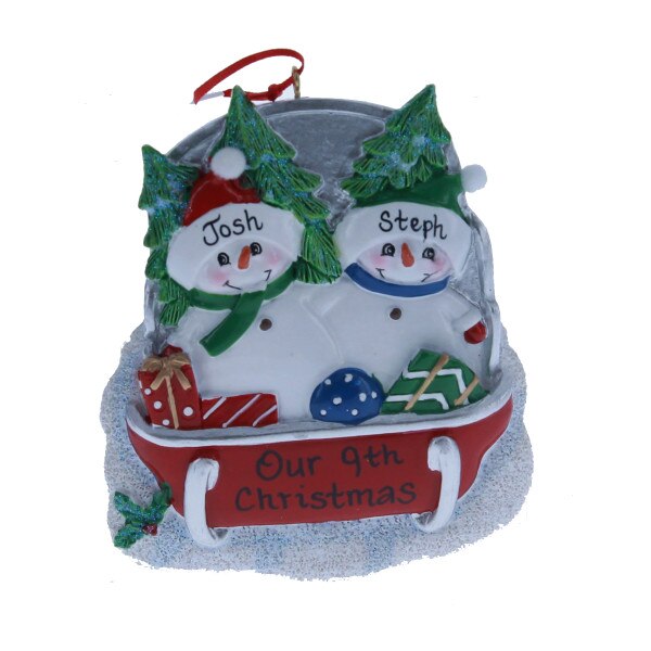 Snowman on Sled Family of Two-1