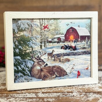 Fresh Snow on Farm Shadow Box 8x10